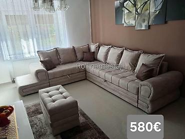 Ugaone garniture: Ugaona garnitura 300×220 cm - Prostrana L‑forma sa dubokim sedištima — 11