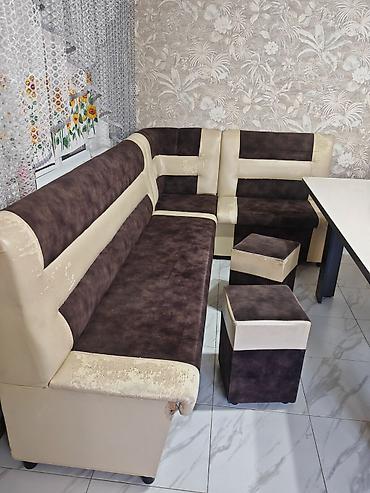 Кухонные мягкие уголки: Кухонный мягкий уголок, Б/у, цвет - Коричневый — 3