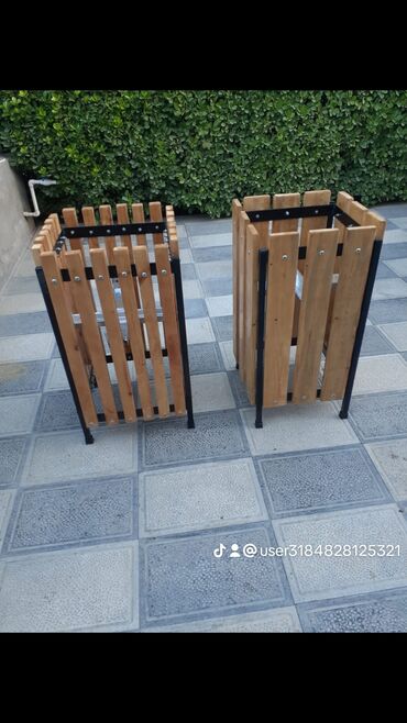 Bitkilər üçün dibçəklər: Taxta bitki stendləri və saksı dayaqları - Material: təbii ağac. Açıq — 29