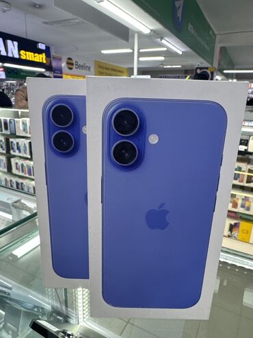 Apple iPhone: IPhone 16, Новый, 128 ГБ, Blue Titanium, Защитное стекло, 100 %