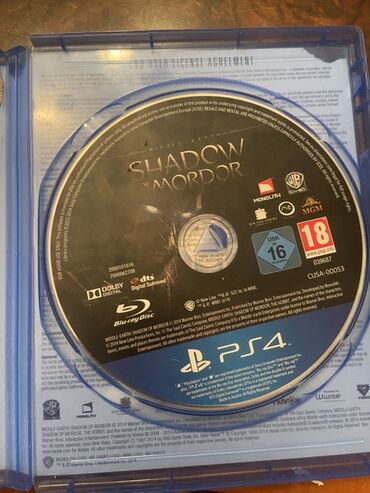 yaddaş diski: Middle-earth: Shadow of Mordor, Qarışıq janr, Disk, PS4 (Sony Playstation 4)