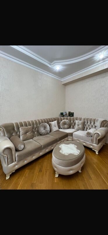 диван для прихожей банкетка в прихожую: Klassik üslubda künc divan dəsti - Forma: L-şəkilli künc divan +