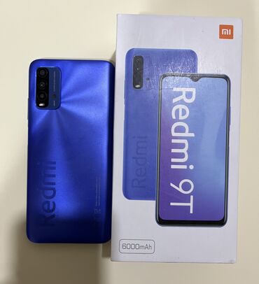 redmi a8 qiymeti: Xiaomi Redmi 9T, 64 GB, rəng - Göy, 
 Sensor, Barmaq izi, İki sim kartlı