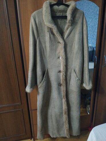 Пальто: Пальто 6XL (EU 52), цвет - Бежевый