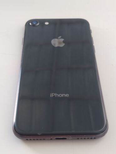 Apple iPhone: IPhone 8, Б/у, 64 ГБ, Черный, Наушники, Защитное стекло, 100 %