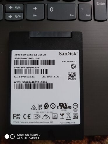 Жесткие диски, переносные винчестеры: Накопитель, Б/у, Sandisk, SSD, 256 ГБ, 2.5", Для ПК