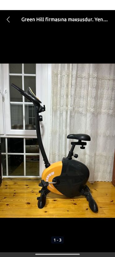 продам тренажер бубновского бу: Green Hill firmasına məxsus bu qara və sarı rəngli məşq velosipedi