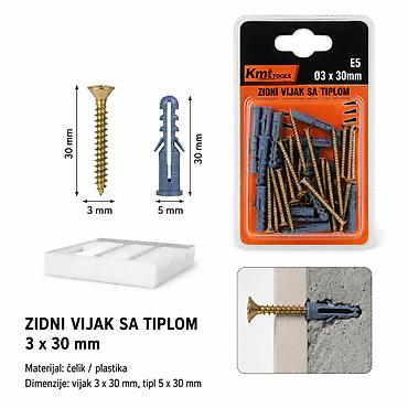 KMT Tipl sa šrafom 9369925 Opis: - Zidni vijak sa tiplom za kućne