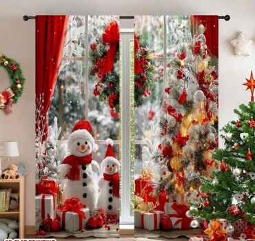 Ostali proizvodi za kuću: Novogodišnje zavese Dimenzije 150x60cm Cena 1700din/2kom kao na slici — 10