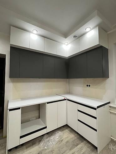 Кухонные гарнитуры: Кухонный гарнитур, Новый, цвет - Серый, ДСП, Бесплатная доставка — 16