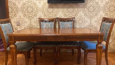 tap az masa ve oturacaqlar: Qonaq otağı üçün, Açılan, Dördbucaq masa, 6 stul, Rumıniya