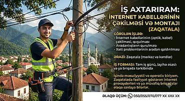 samsung televizor təmiri: Xidmət: İnternet kabellərinin çəkilməsi və montajı (Zaqatala) Təsvir — 1