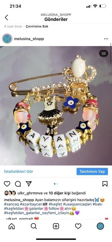 Broşlar: Uşaq sancaq aksesuarı – fərdiləşdirilə bilən bəzəkli təhlükəsizlik — 2