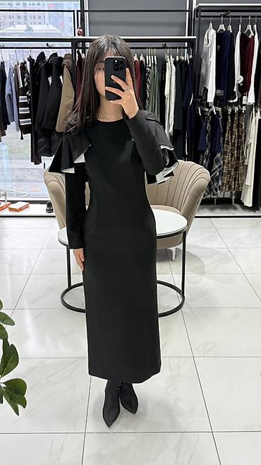 Повседневные платья: Повседневное платье, Турция, Осень-весна, Длинная модель, Трикотаж, Прямое, S — 4