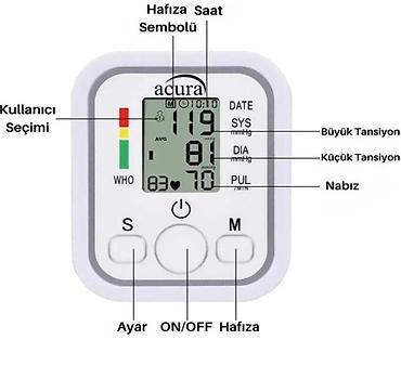 Тонометры: Acura avtomatik qan təzyiqi ölçən (qol üçün) - Ölçmə növü: tam — 3