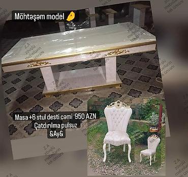 Masa və oturacaq dəstləri: Qonaq otağı üçün, Yeni, Açılan, Oval masa, 6 stul -da lalafo.az — 12 Masa və oturacaq dəstləri: Qonaq otağı üçün, Yeni, Açılan, Oval masa, 6 stul — 12
