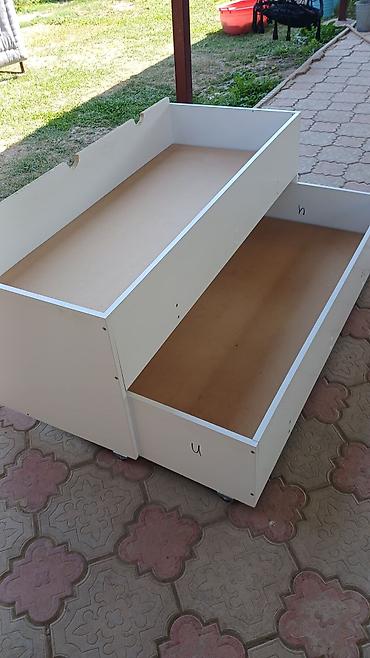 bunk bed: Двухъярусная детская кровать, Б/у, ЛДСП, цвет - Белый — 2