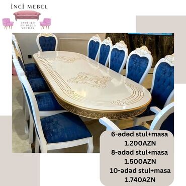 Masa və oturacaq dəstləri: Mətbəx üçün, Yeni, Açılmayan, Dördbucaq masa, 4 stul — 20