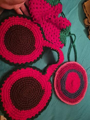 Ev və bağ: Əllə toxunmuş mətbəx aksesuarları dəsti - Material: yumşaq akril — 1