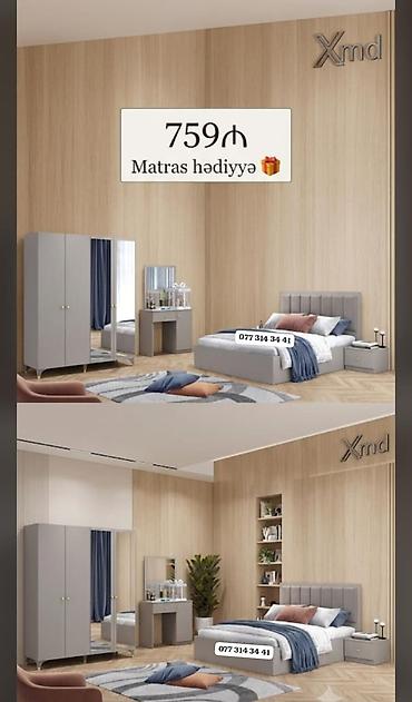 bazali yataq: Yataq otağı mebel dəsti – Xmd Komplektin tərkibi: - Çarpayı (yumşaq — 1