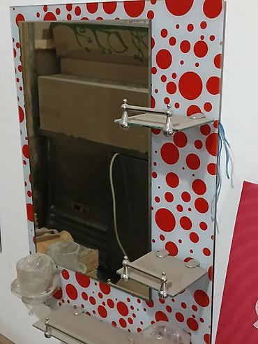 Ev üçün dekor: Güzgü Divar üçün, Düzbucaqlı, Hamam üçün, Naxışlı — 3