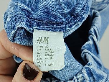 bluzy m: Spodnie jeansowe, H&M, 9-12 miesięcy, stan - Bardzo dobry — 4