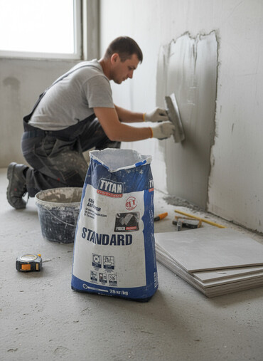 кафельной клей: Клей для плитки Tytan Professional Standard в мешке 25 кг. Подходит