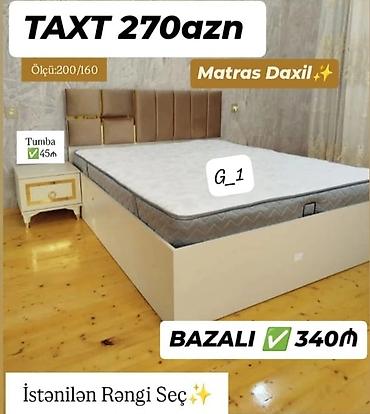 Taxt dəsti – ölçü 200×160 sm - Matras daxildir - Başlıqda yumşaq