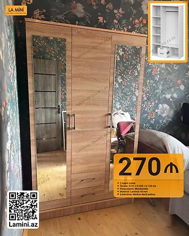 Ev və bağ: 3 qapılı şkaf - Ölçülər: dərinlik 47 sm × hündürlük 200 sm × en 120 — 1