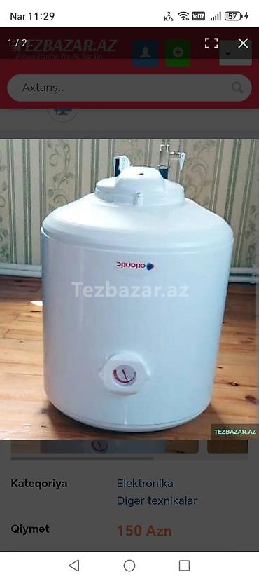 su cəni kredit: Atlantic elektrik su qızdırıcısı – 50 litr - Brend: Atlantic (Comfort — 2