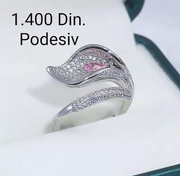 Prstenje: Elegantni posrebreni prsten od hirurskog čelika sa žigom S925 sa — 3