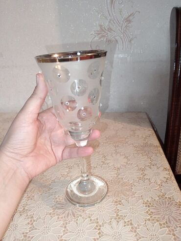 Qədəhlər: Qədəhlər, rəng - Gümüşü, Şüşə, 6 ədədli dəst, Türkiyə — 8