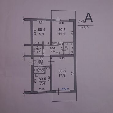 Продажа квартир: 3 комнаты, 60 м², 5 этаж