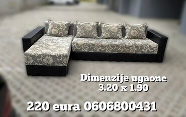 Ugaone garniture: Ugaona garnitura eko koza materijal OBA DELA NA RAZVLACENJE, OBA DELA — 2