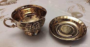 qızıl balıq: Çay dəsti, rəng - Qızılı, Keramika — 7
