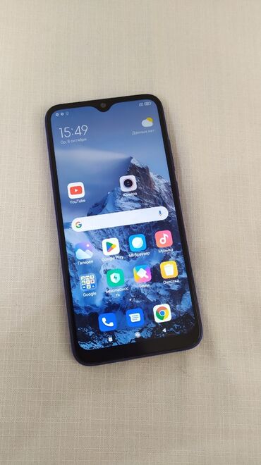 магнитола андройт: Redmi, Redmi Note 8, Колдонулган, 64 ГБ, түсү - Көк, 2 SIM