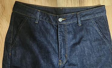 salvar: Qadın üçün tünd mavi geniş kəsimli cins şalvar - Model: düz, geniş — 6