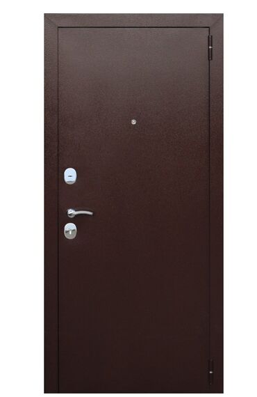 двери входные двухстворчатые: Входная дверь, Металл, Правосторонний механизм, цвет - Бордовый, Б/у, 2 * 1, Самовывоз