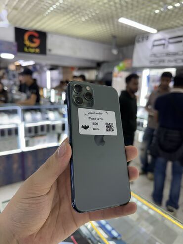 кир жуучу машиналар алам: IPhone 11 Pro, Колдонулган, 256 ГБ, Alpine Green, Коргоочу айнек, Кабель, Каптама, 86 %