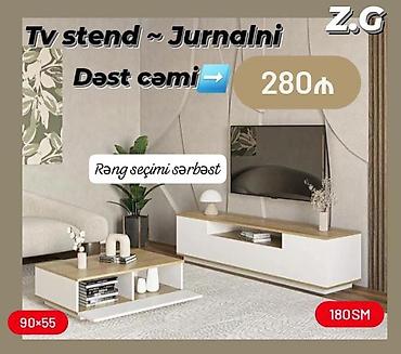 qonaq: TV stend və jurnallıq dəsti - Dəst qiyməti: 280 ₼ (şəkildə — 1
