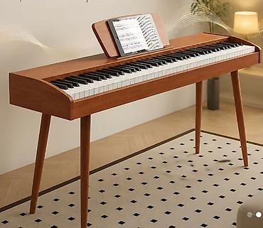 piano şekilleri: Elektro Pianino Qəhvəyi rəngli 88 klaviş tam oktava Pianino səslidir 4 — 7