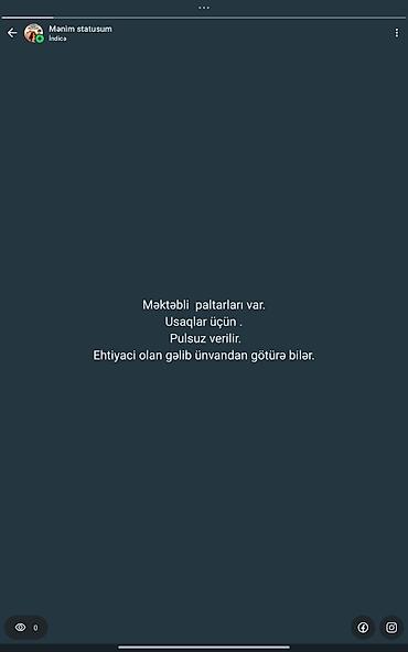 ayaggabı: Məktəbli geyimləri – uşaqlar üçün. Pulsuz verilir. Ehtiyacı olan gəlib — 1