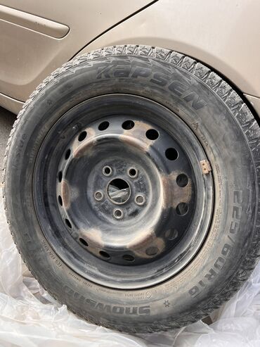 калпаки на тойота: Дөңгөлөктөр монтажда 225 / 60 / R 16, Кыш, Колдонулган, Комплект, Жеңил унаалар, Темир, тешиктери - 5