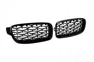 DIAMOND MASKE BUBREZI RESETKE GRILOVI BMW 3 F30 - CRNI HROM |
