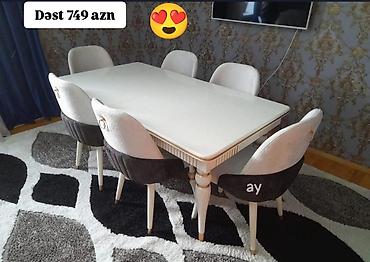 Qonaq otağı üçün, Yeni, Dördbucaq masa, 6 stul