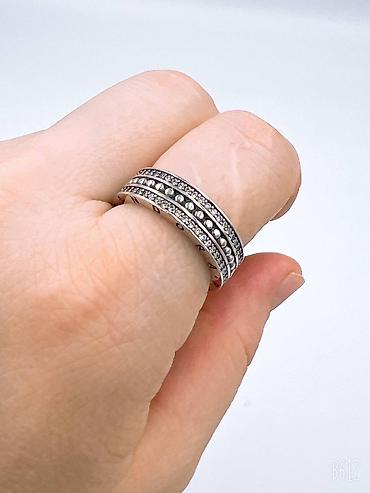 Серебряные кольца: Кольцо, Коктейльное, Проба 925, Женские, Фианит, Новый — 4