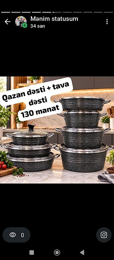 parfum kişi: Ağır qranit qab-qacaq dəsti – qazan və tava komplekti Xüsusiyyətlər — 4