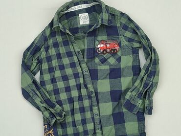 beżowa długa kamizelka: Shirt 3-4 years, condition - Good, pattern - Cell, color - Green