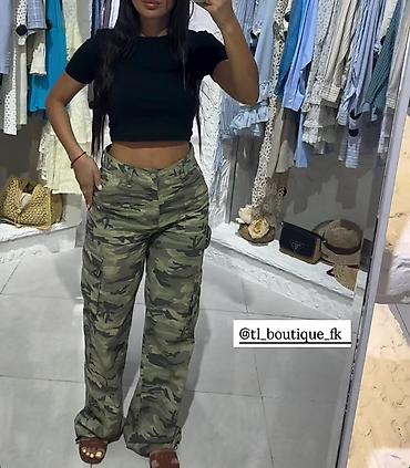 oversize şalvar: Şalvar, rəng - Yaşıl — 1