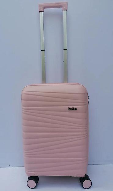 Putni koferi i torbe: Tvrdi kofer na točkiće – roze - Materijal: tvrda plastika (ABS/PC — 10